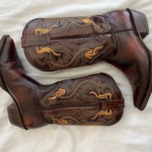 Leather Embroidered Western Boots